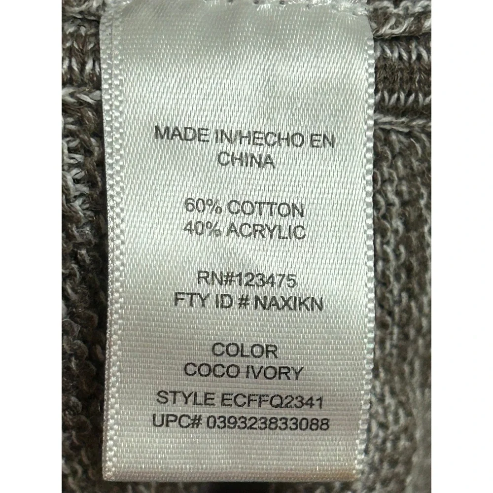 Ellen Tracy Womens Coco Ivory Space Dye Knit Sweater‎ Boat Neck Size Medium